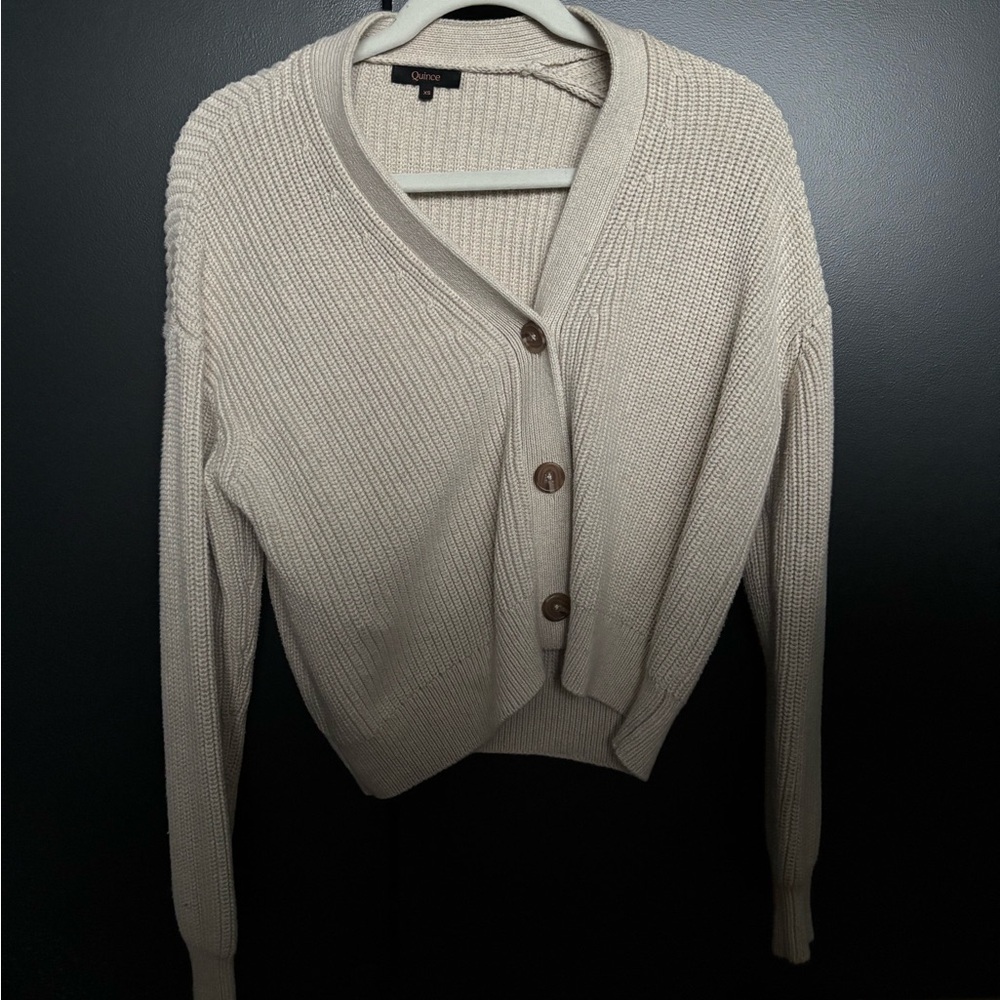 Quince Cream Women's Cardigan Sweater - Picture 3 of 8